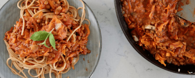 Spagetti bolognese med linser eller kjøtt - Dag 2 Barnematutfordringen